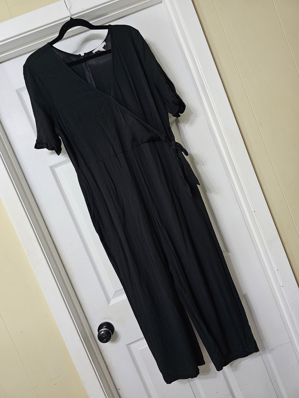 Chelsea28 Black Wrap-Front Jumpsuit
